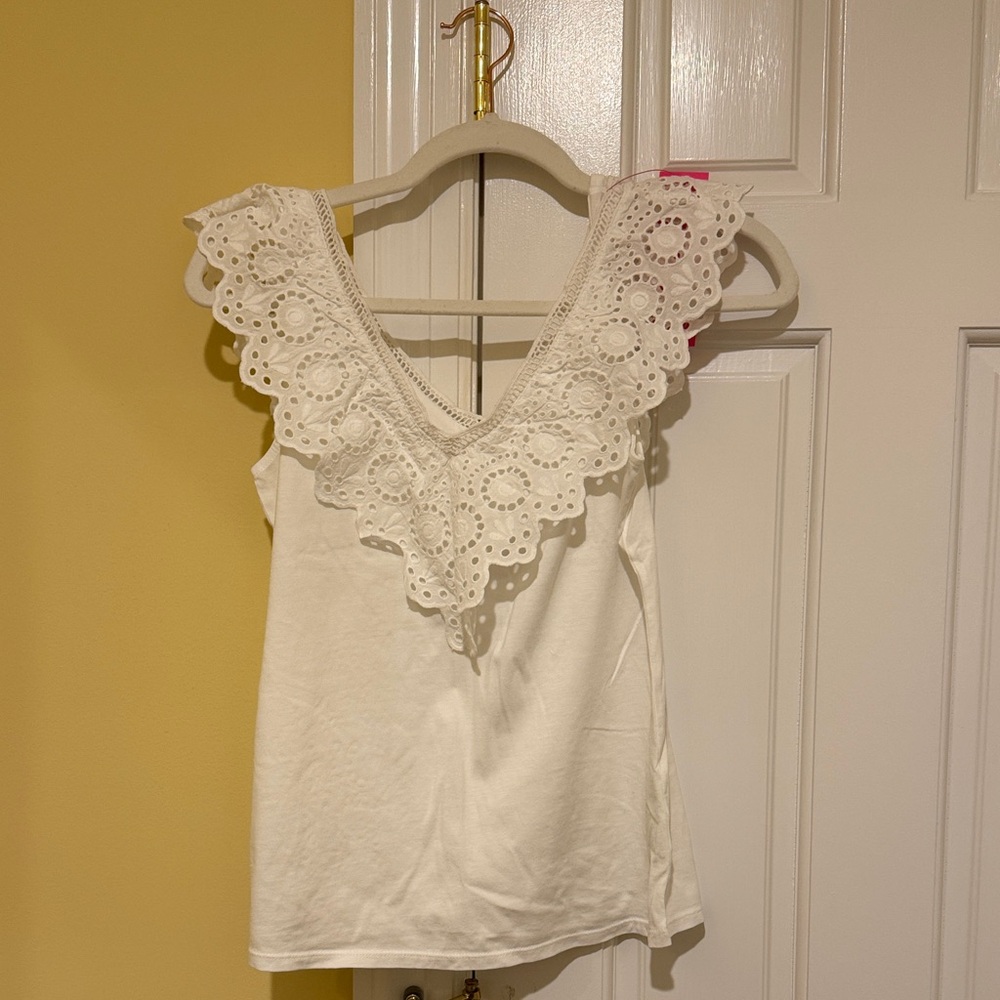 NWT Lily Pulitzer Ruffle Lace Tank Top